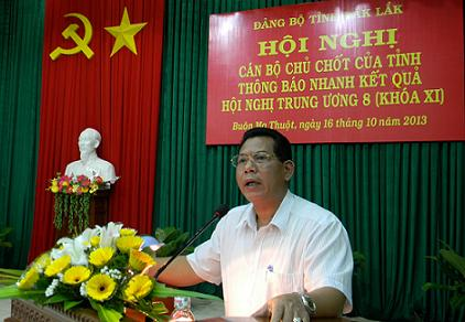 Hội nghị thông báo nhanh kết quả Hội nghị Trung ương 8 (khóa XI) cho cán bộ chủ chốt của tỉnh