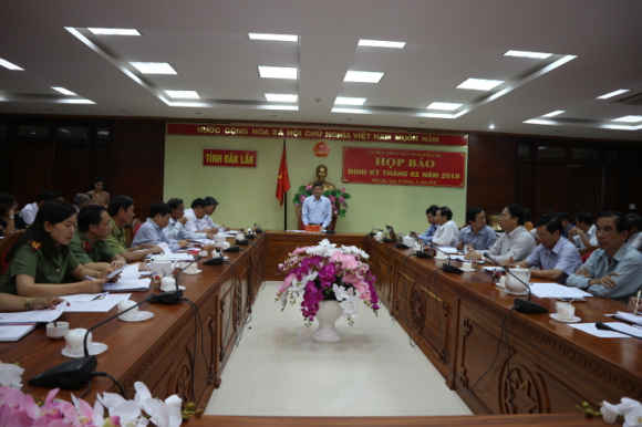 UBND tỉnh tổ chức Họp báo định kỳ tháng 02 năm 2018