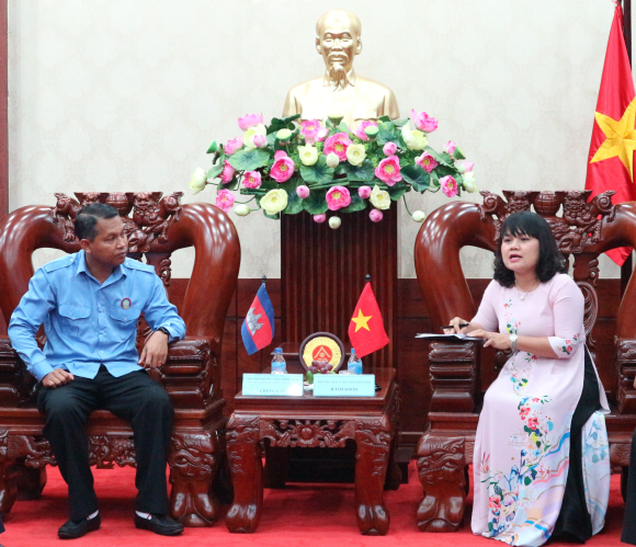 Đoàn đại biểu Hội Liên hiệp Thanh niên tỉnh Mondulkiri thăm và làm việc tại tỉnh