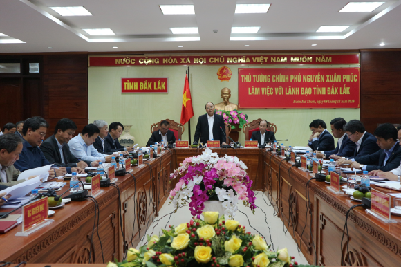 Thủ tướng Chính Phủ Nguyễn Xuân Phúc làm việc với lãnh đạo tỉnh Đắk Lắk
